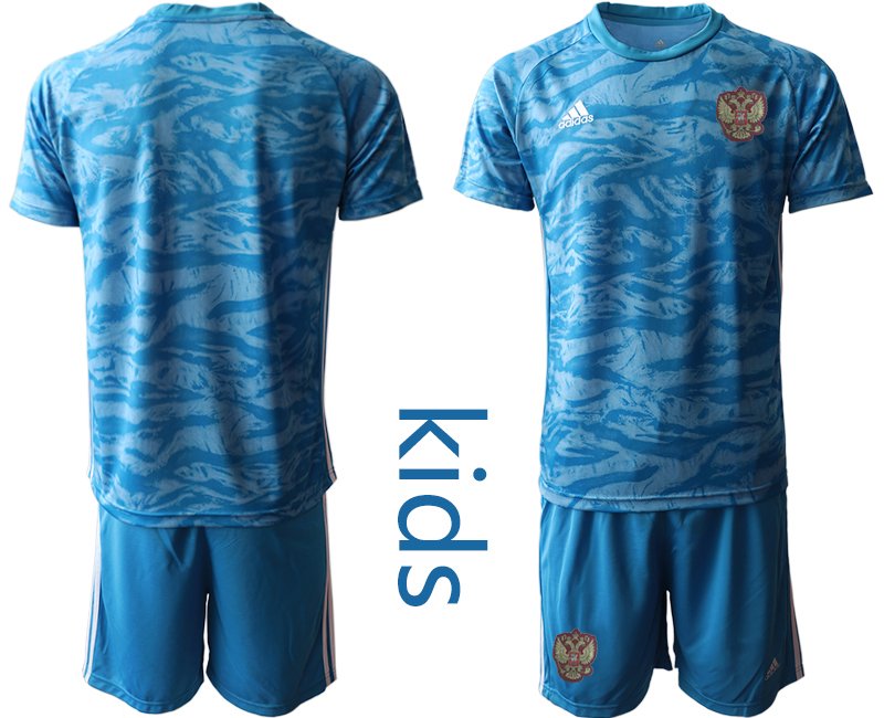 Cheap 2021 European Cup Russia blue Youth goalkeeper soccer jerseys